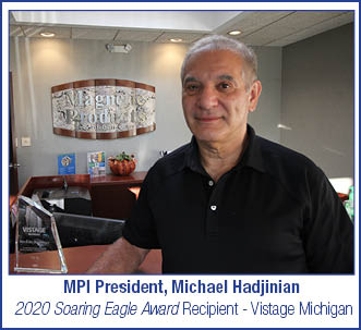 MPI President, Michael Hadjinian, Vistage Michigan 2020 Soaring Eagle Award Recipient