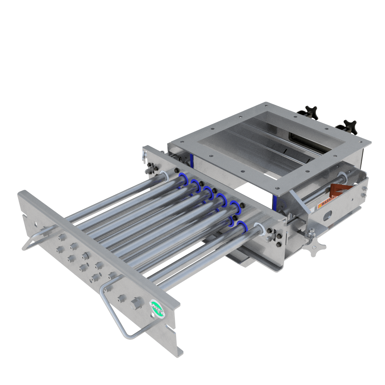 Magnetic Product Inc. (MPI) Quick-Clean drawer magnets feature two tiers of high-intensity rare earth magnetic tubes that ensure the highest levels of magnetic filtration through direct product contact on the tubes, removing ferrous tramp metal from the product stream.