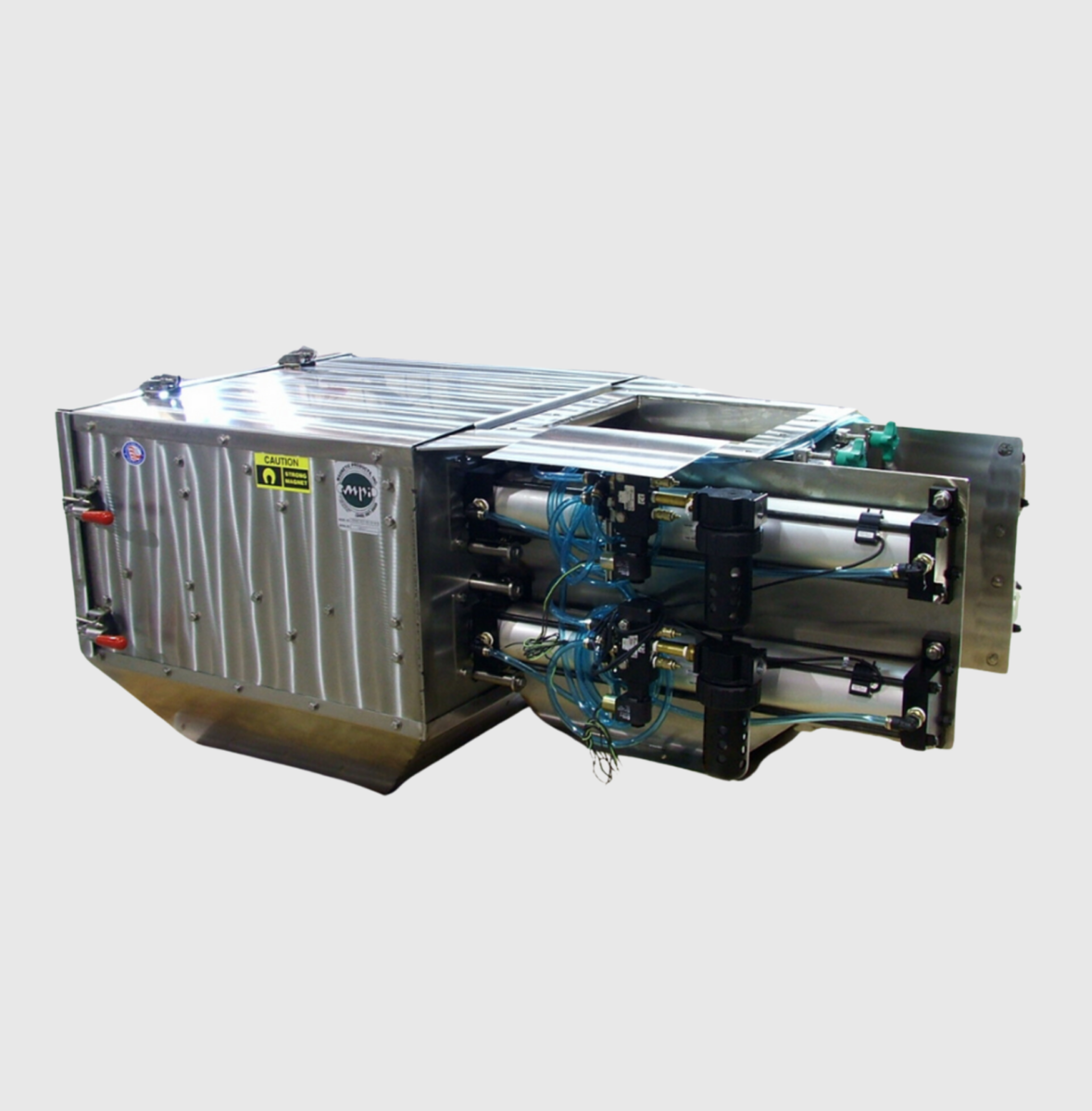 2" Continuous-Clean Drawer Magnet for High-Volume, Chemical Processing Application