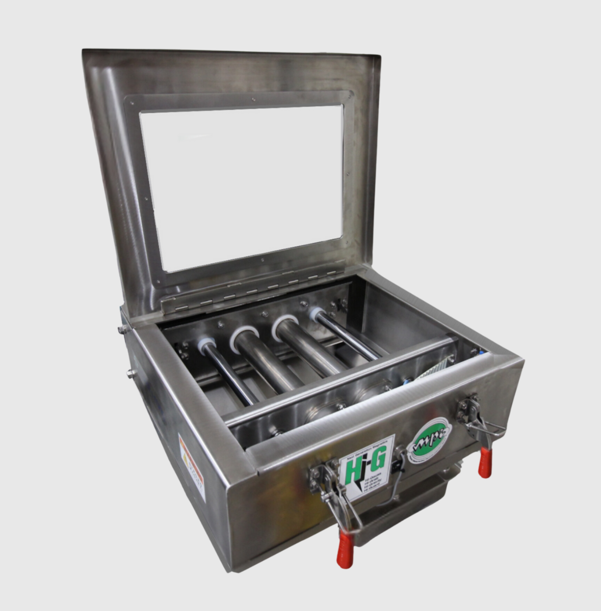 Manual Clean Drawer Magnet Installed in Series of 5 in Food Manufacturing Plant