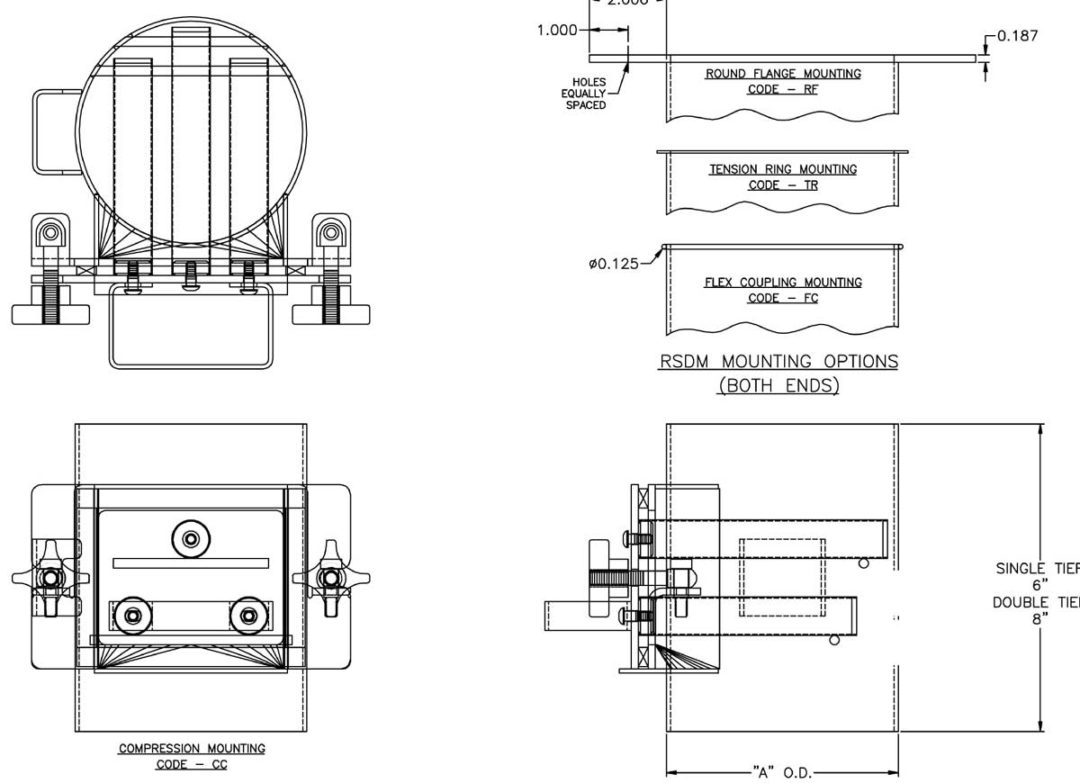Round Spout Drawer Magnet Specification Drawing Diagram