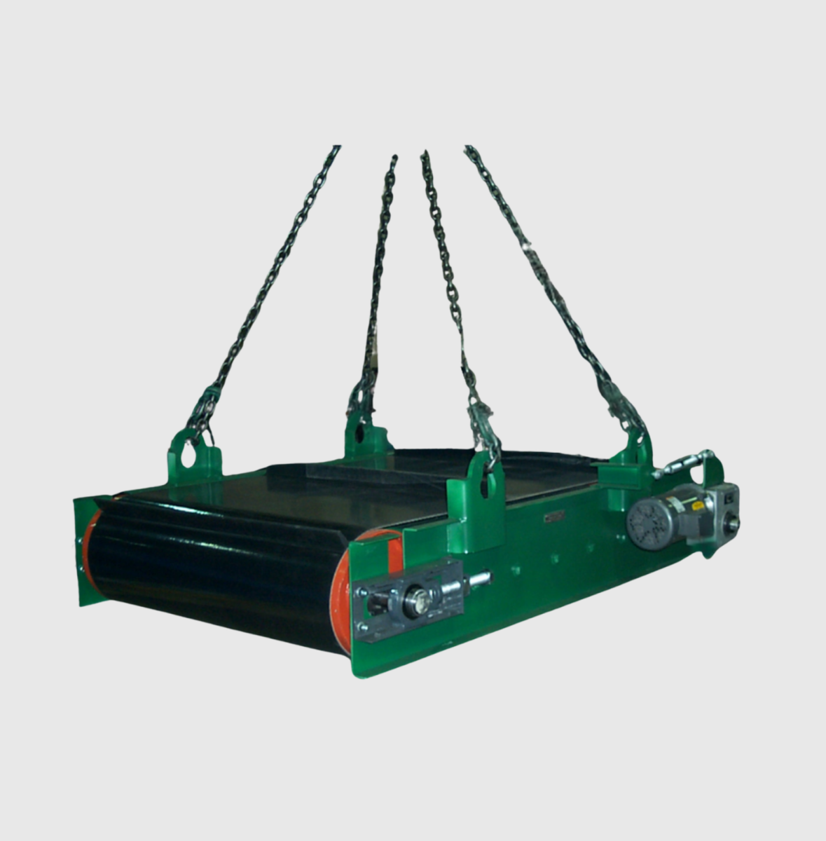 Self-Clean Suspended Receiving Belt Magnet Designed for Processing Ores and Crushed Stone