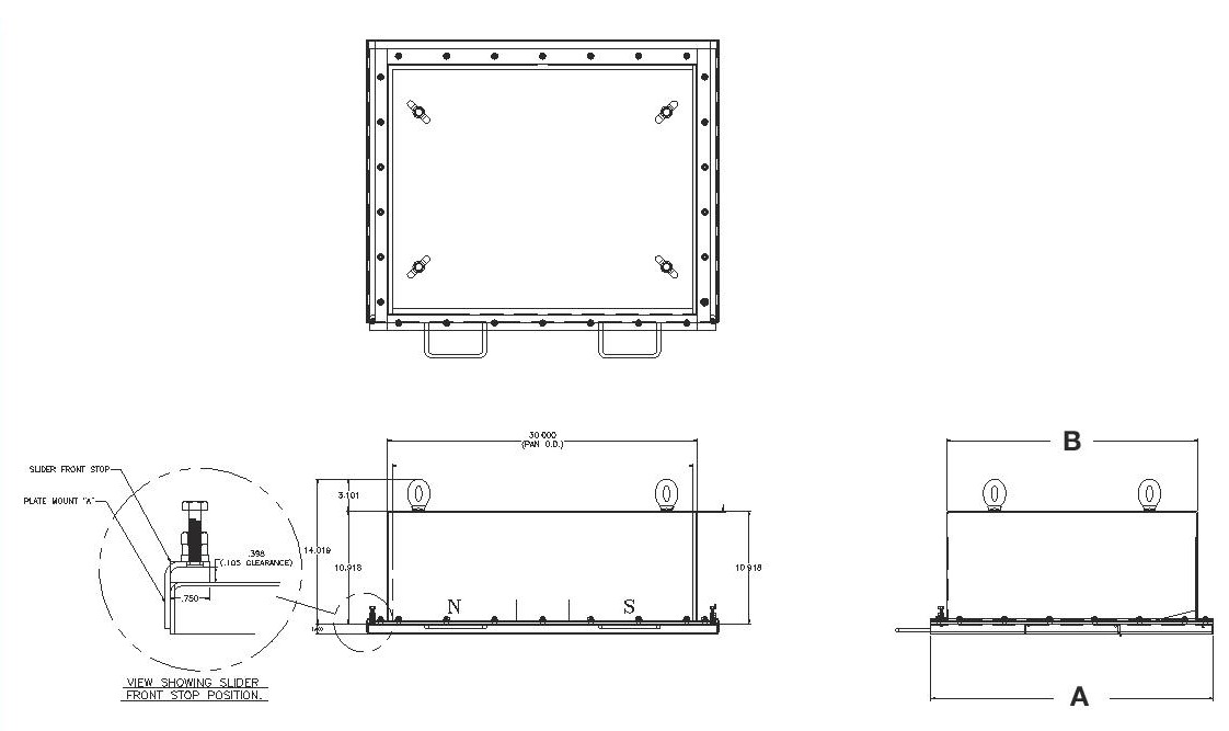 MPI RBM Suspended Plate Magnet Specification Drawing