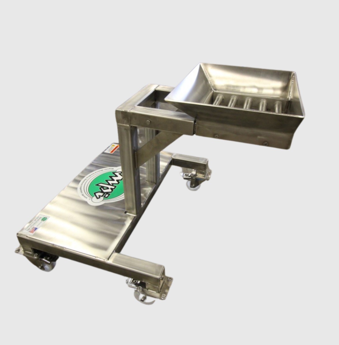 Custom Square Grate Magnet Installed on Cart for Talc and Mineral Application