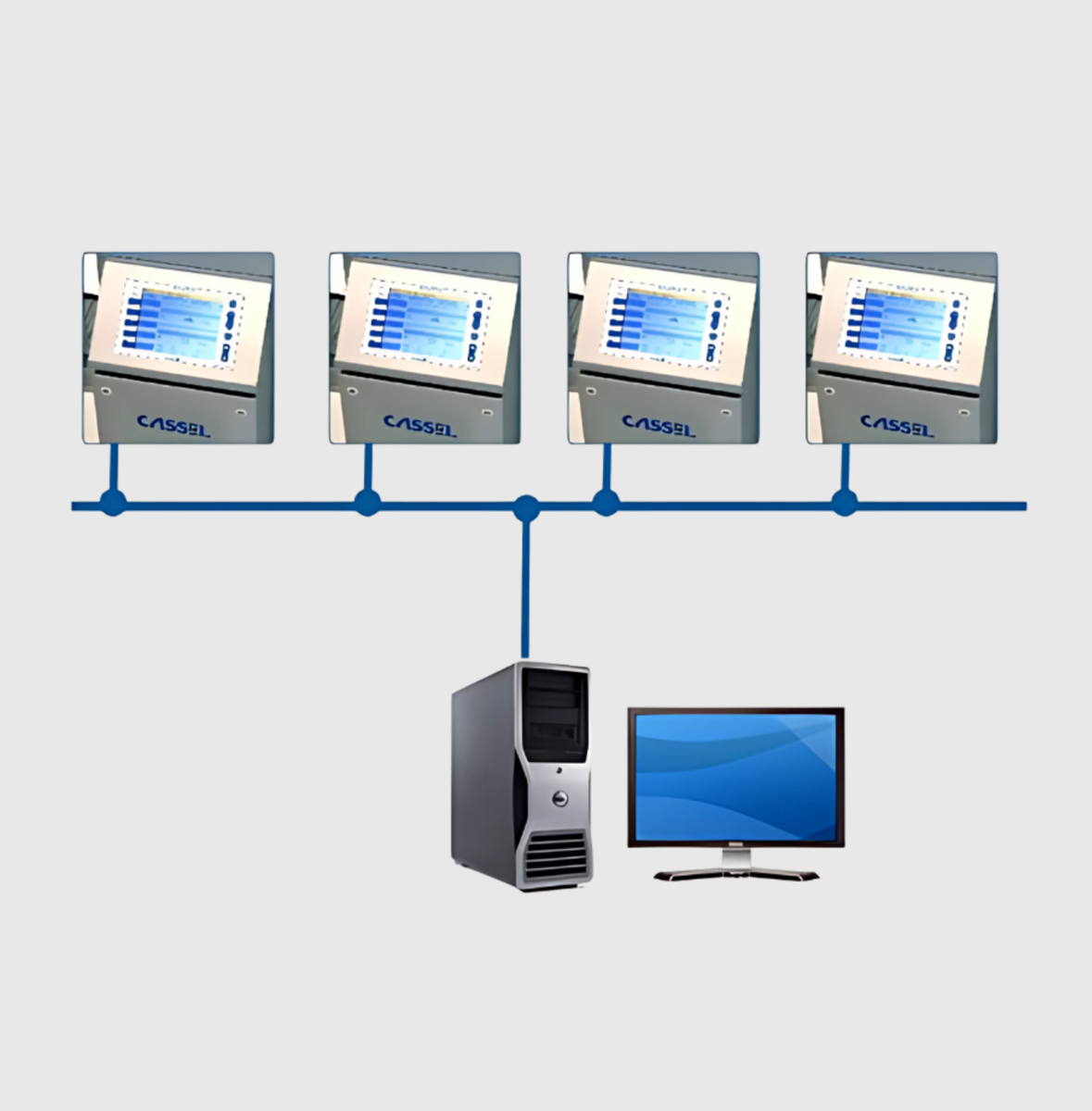 The SHARKNET® Software Networks All METAL SHARK® Metal Detector Machines with One Windows Computer