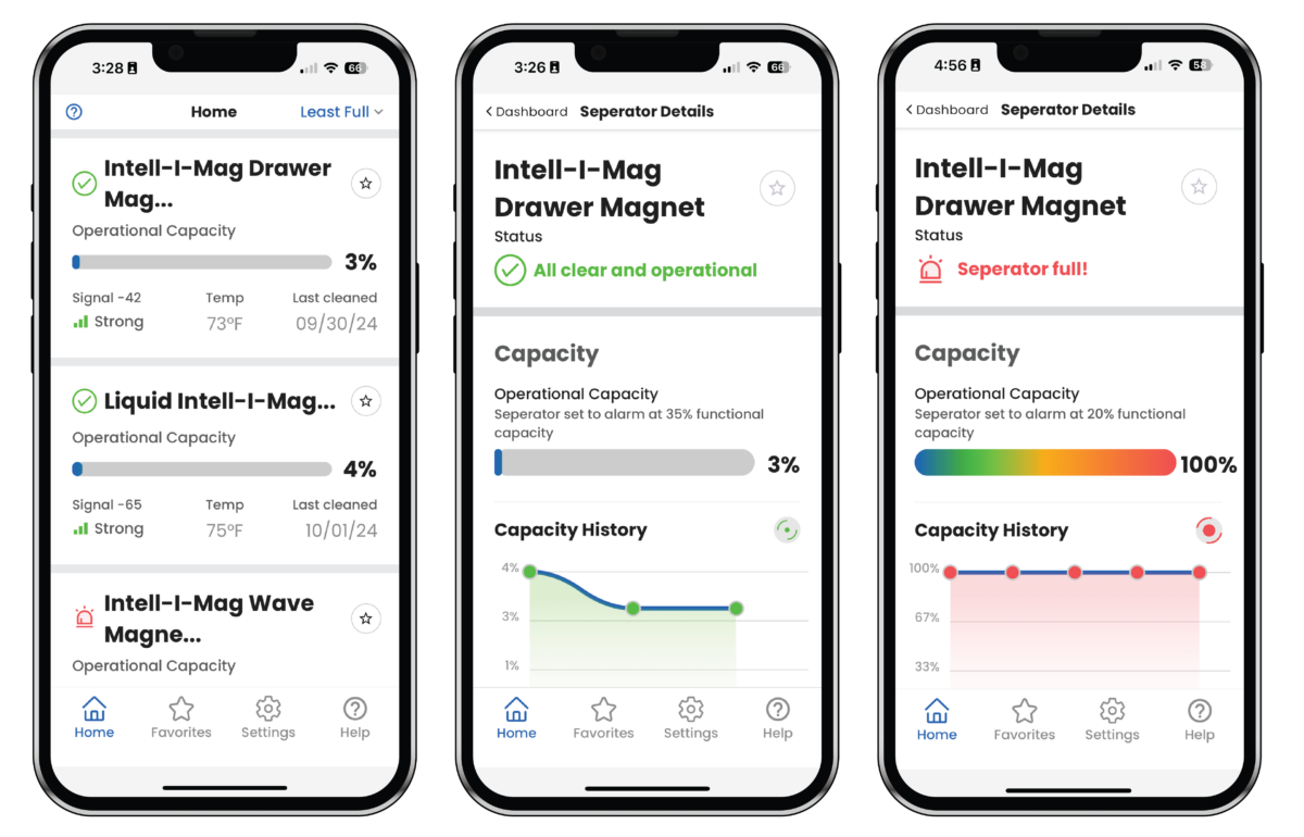 Intell-I-Mag App Screenshots showing Magnet Capacity
