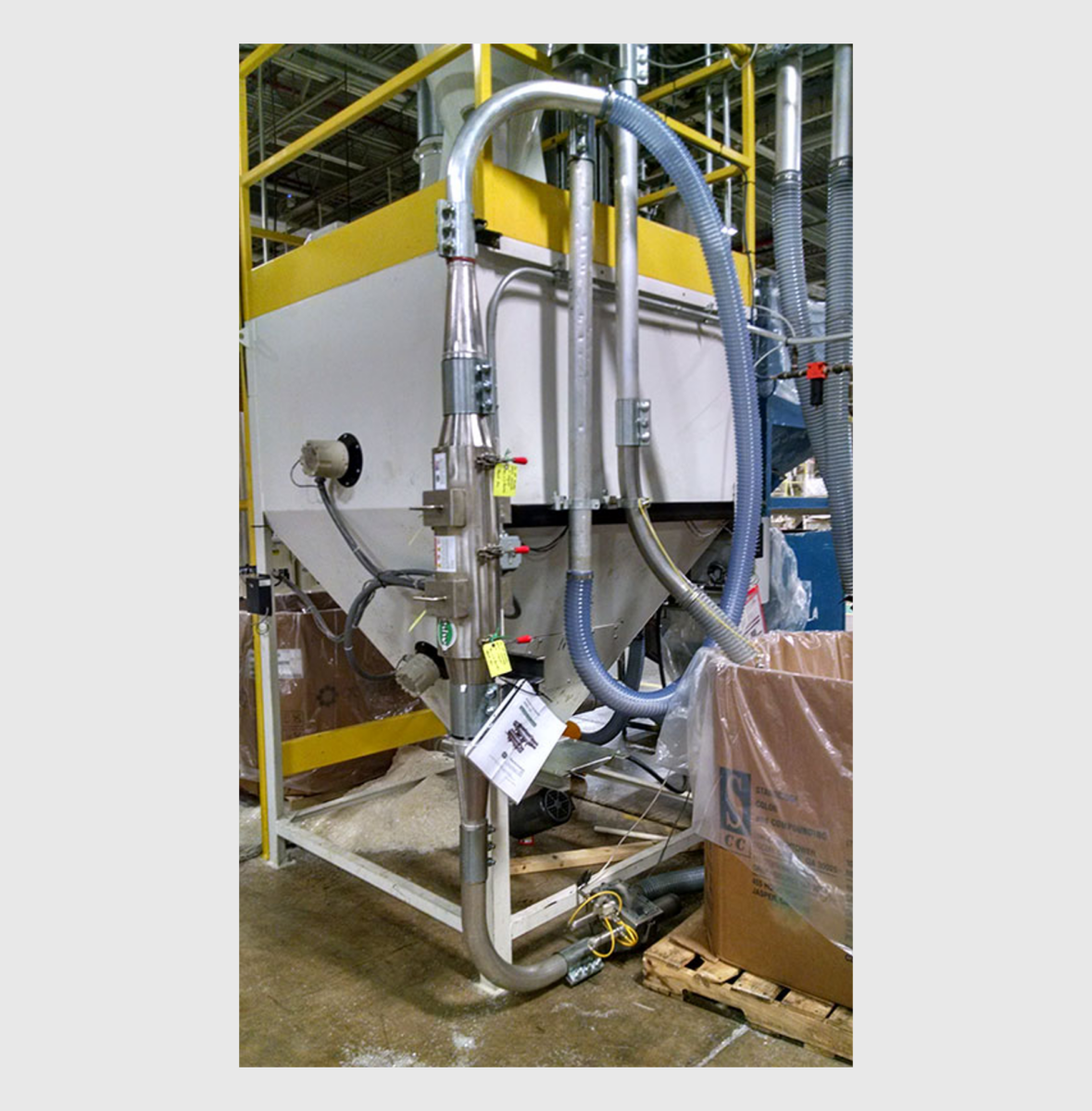 Pneumatic Line Magnet Installed in Pharmaceutical Processing Facility