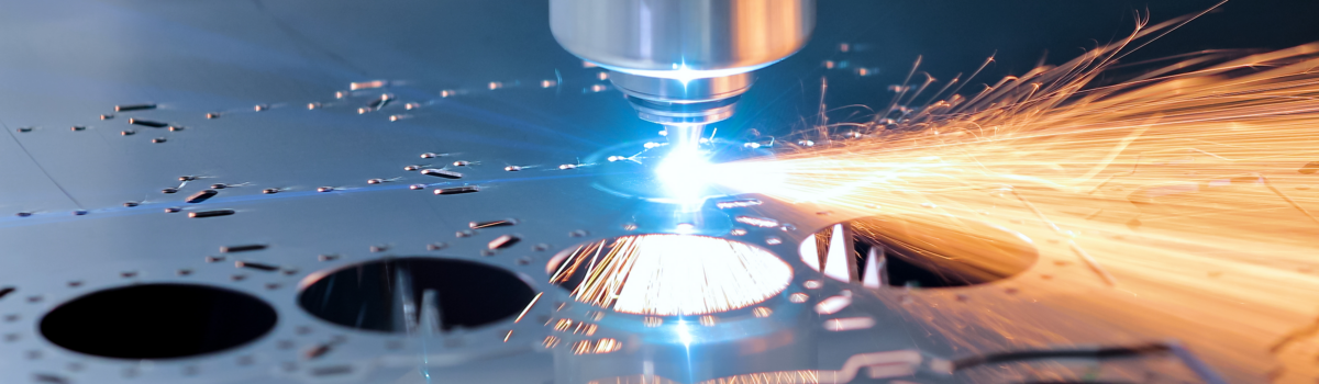 CNC Machine cutting metal with spark