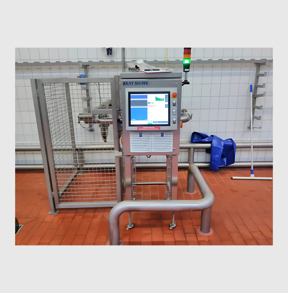 Liquid Product X-Ray Inspector Installed in Dairy Processing for Pumped and Flowing Milk