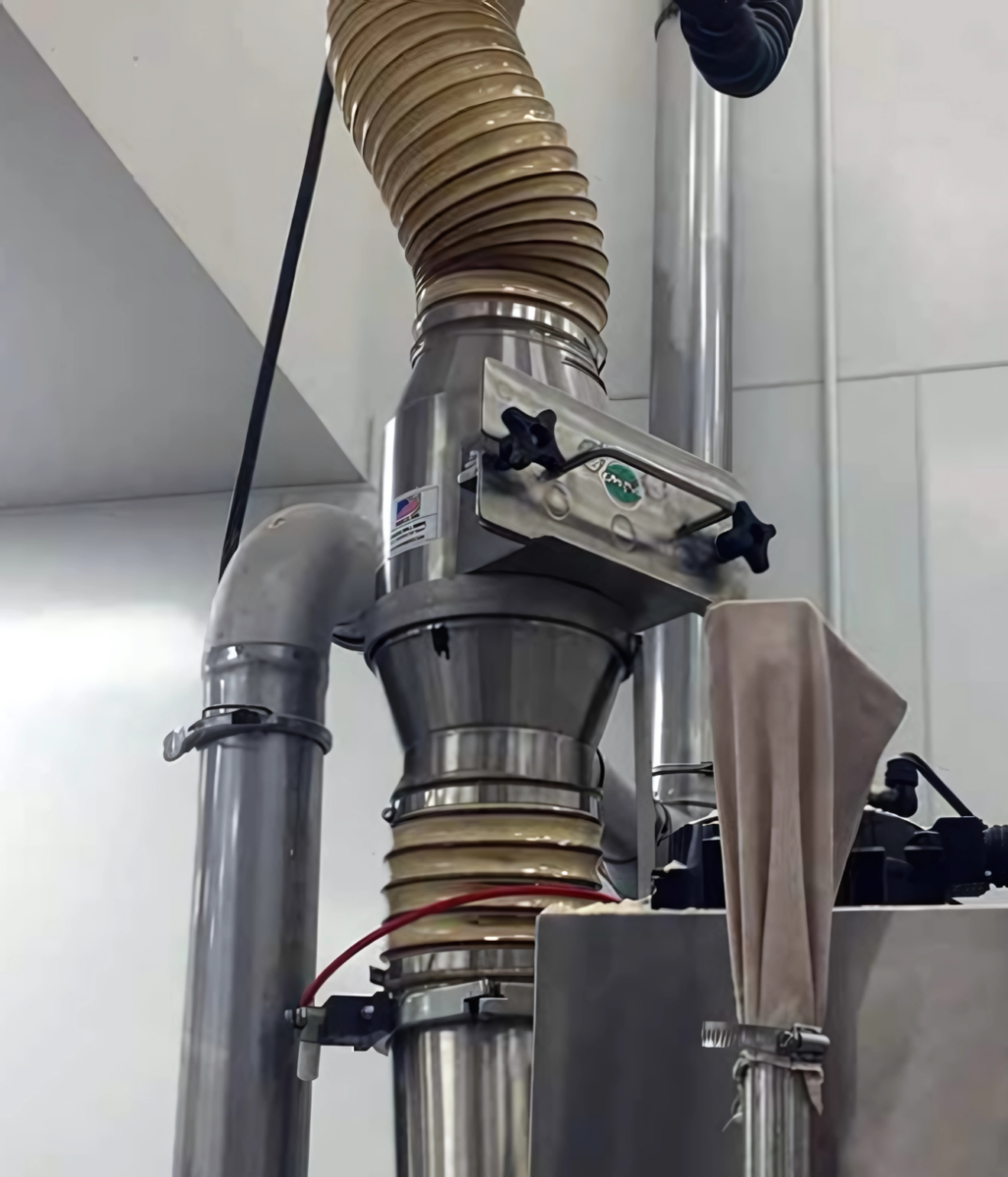 MPI installed round spout drawer magnet with flex pipe