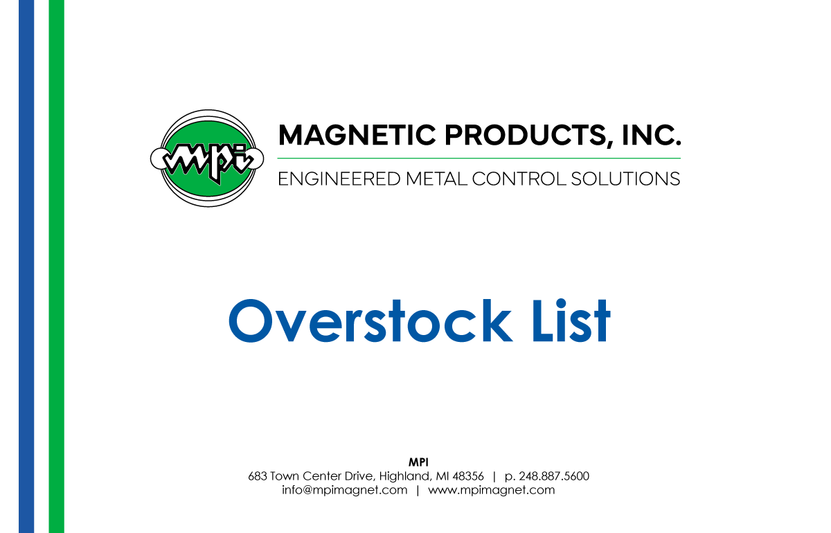 Overstock List discounted MPI products in inventory