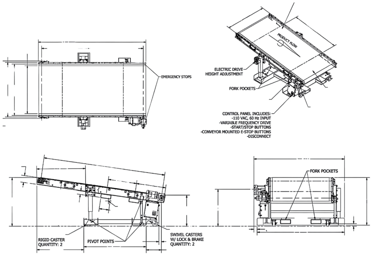 MPI Part Out Conveyor Specifications and Options