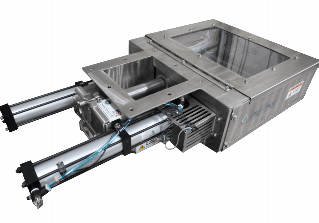MPI’s Intell-I-Mag® 2″ Tube Drawer Magnet utilizes one or more rows of 2” diameter magnetic tubes to filter ferrous metal from bulk free-flowing product streams.
